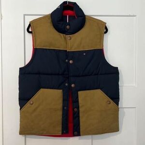 Tommy Hilfiger Navy and Tan Puffer Vest